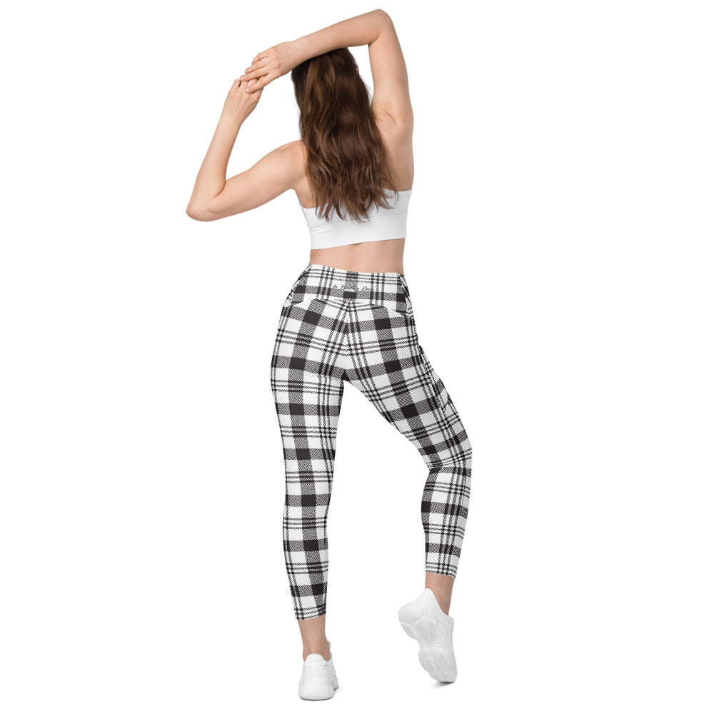 Plaid Crossover leggings with pockets
