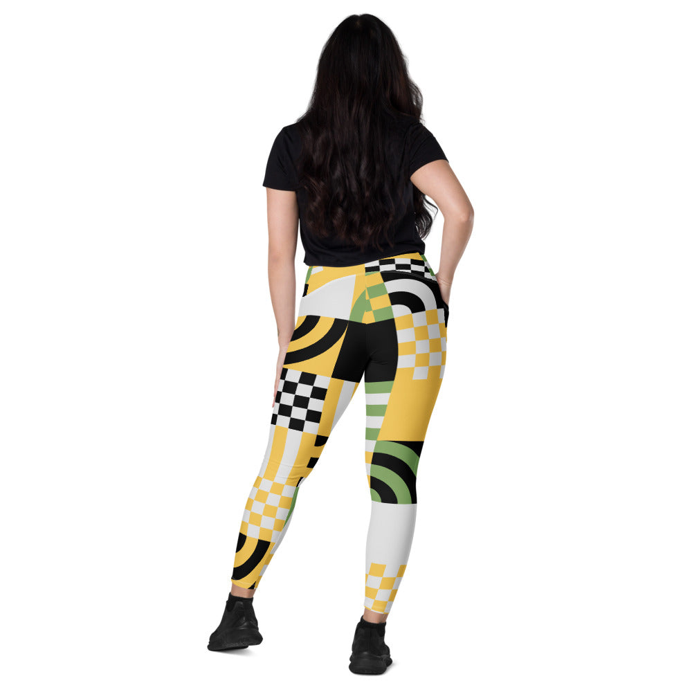 Checkered Crossover leggings with pockets