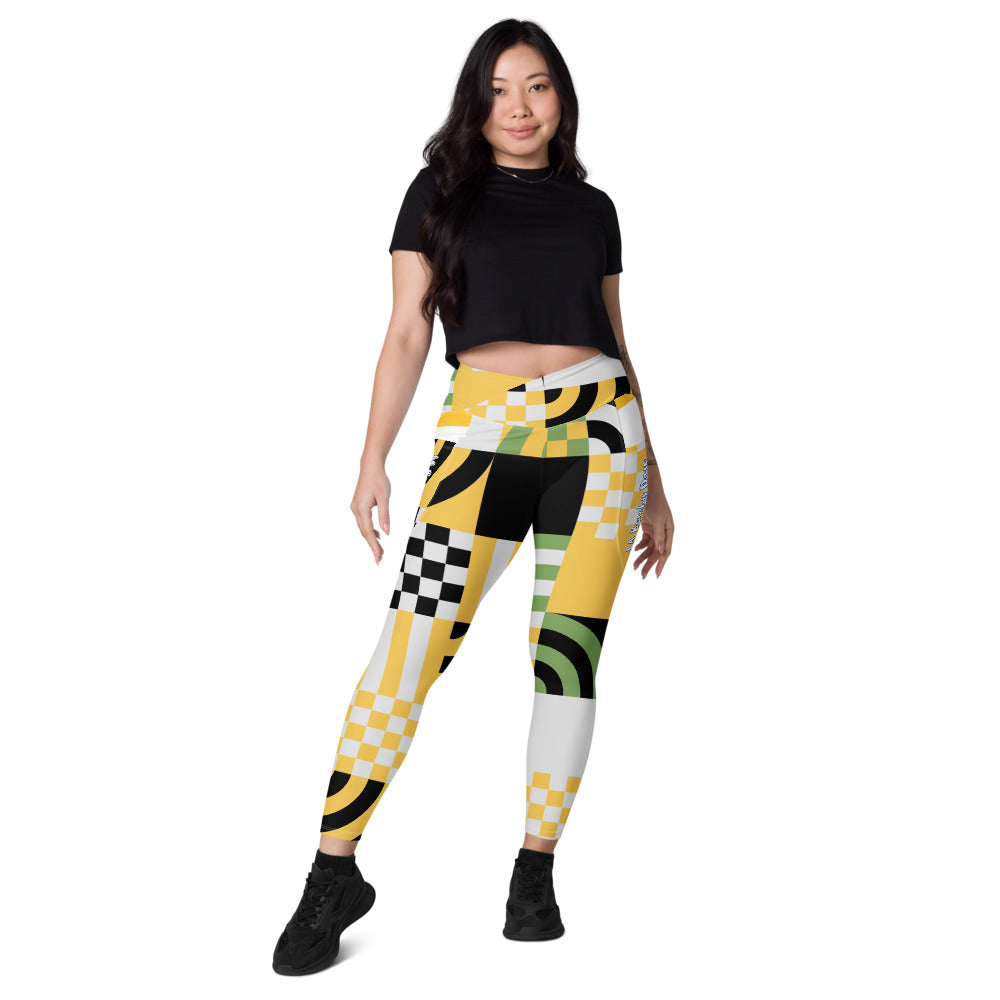 Checkered Crossover leggings with pockets
