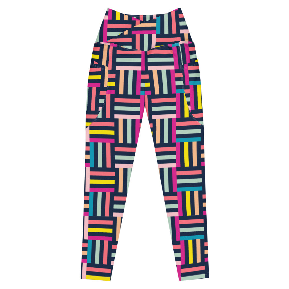 Colorful Geometric leggings with pockets