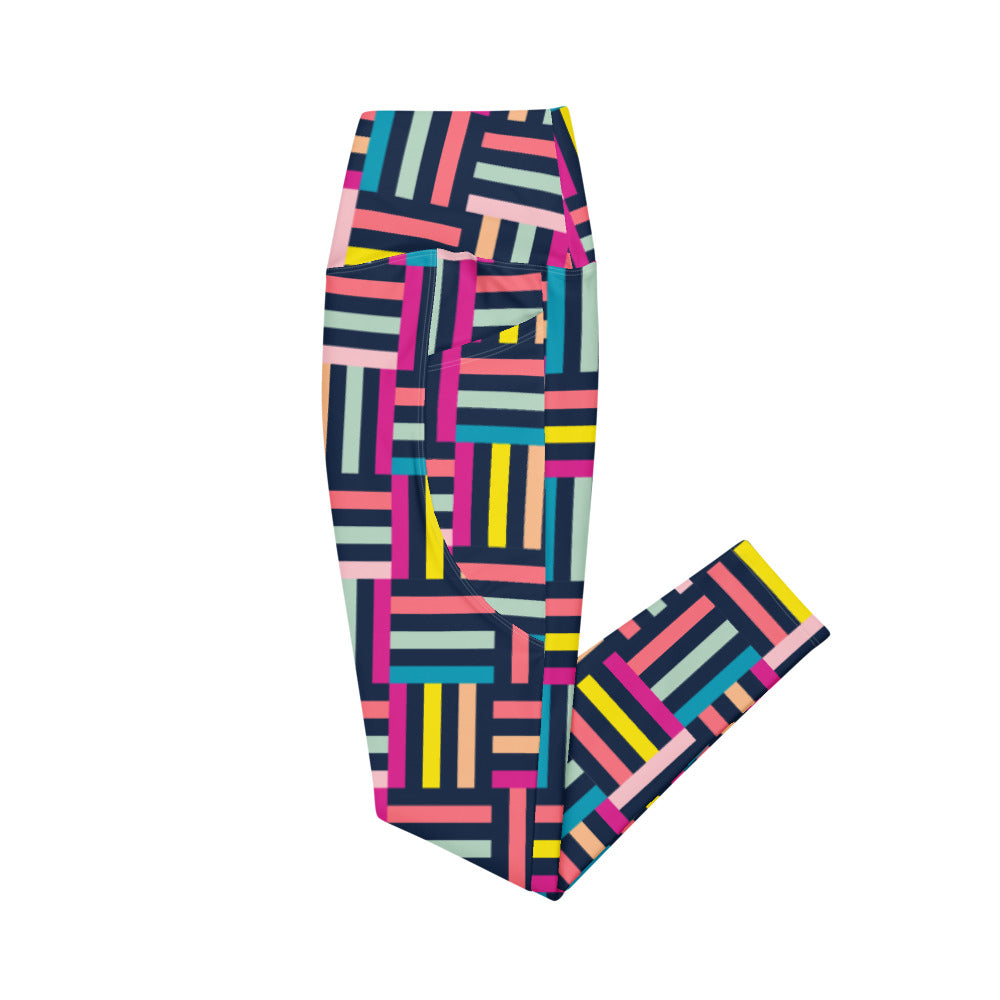 Colorful Geometric leggings with pockets