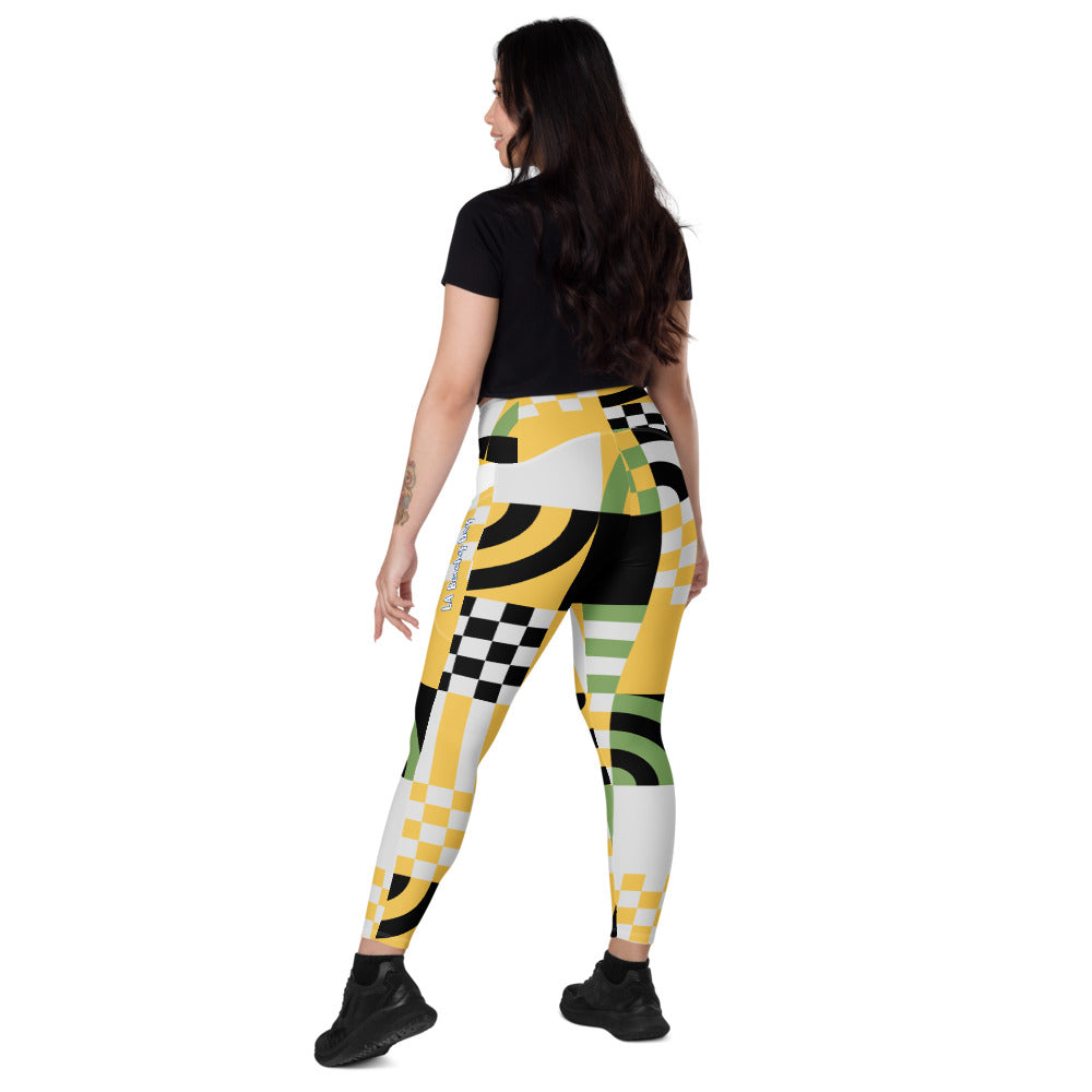 Checkered Crossover leggings with pockets