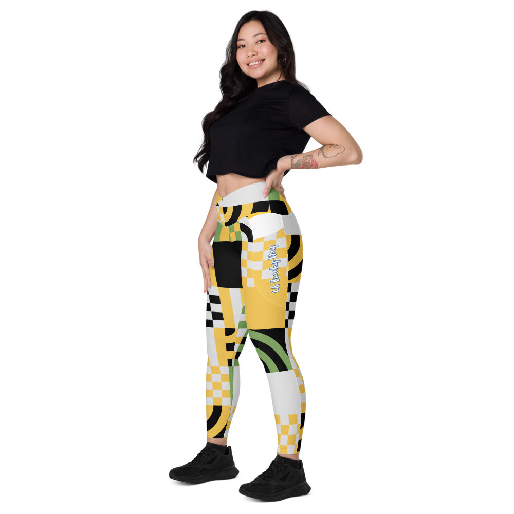 Checkered Crossover leggings with pockets