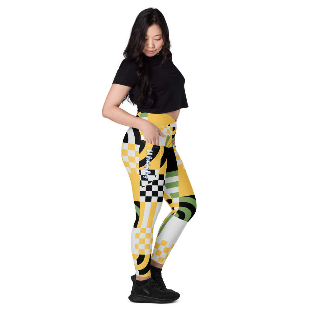 Checkered Crossover leggings with pockets