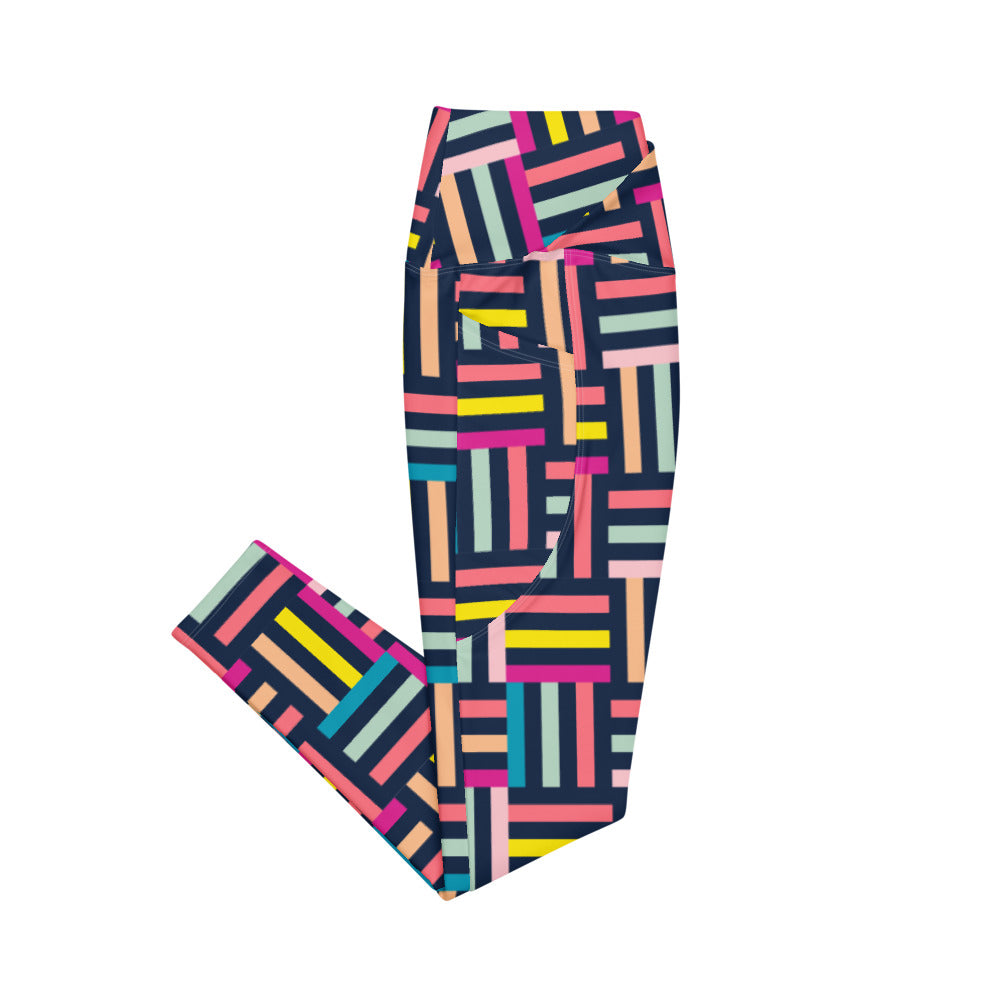 Colorful Geometric leggings with pockets