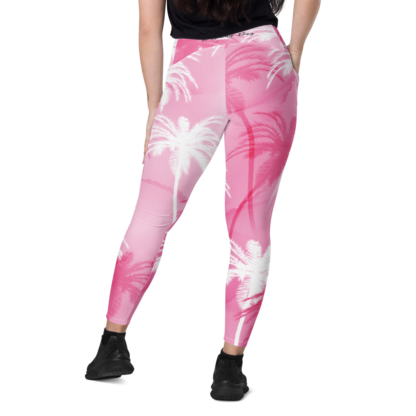 Pink Palm Leggings with pockets