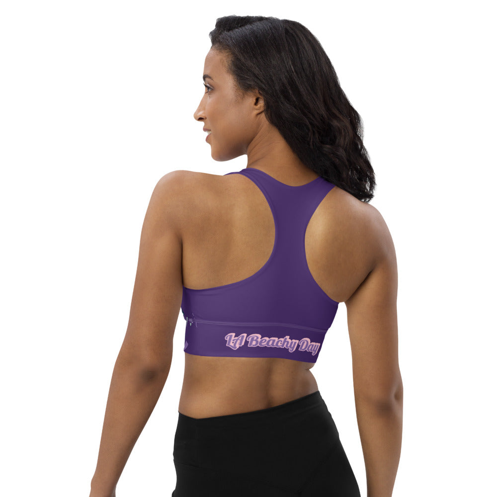 Purple Floral sports bra