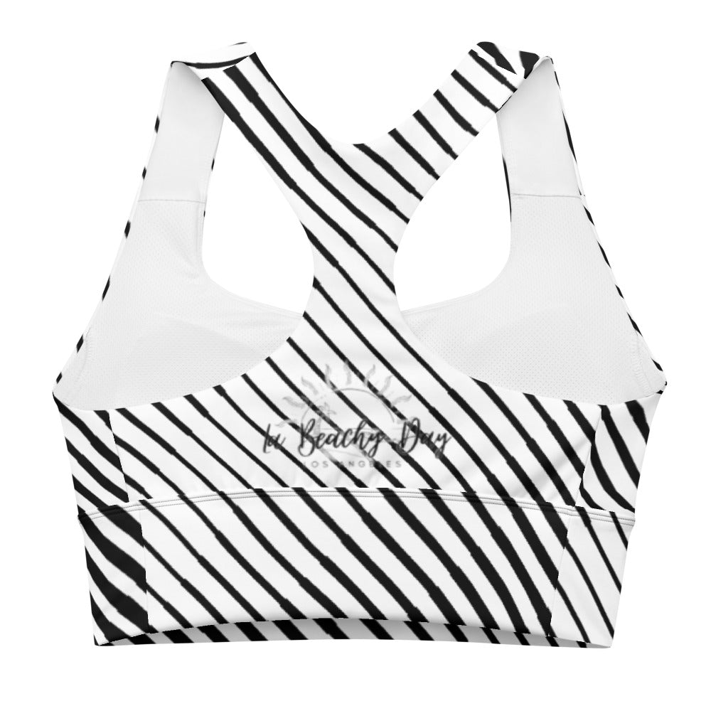 Black and White Longline sports bra