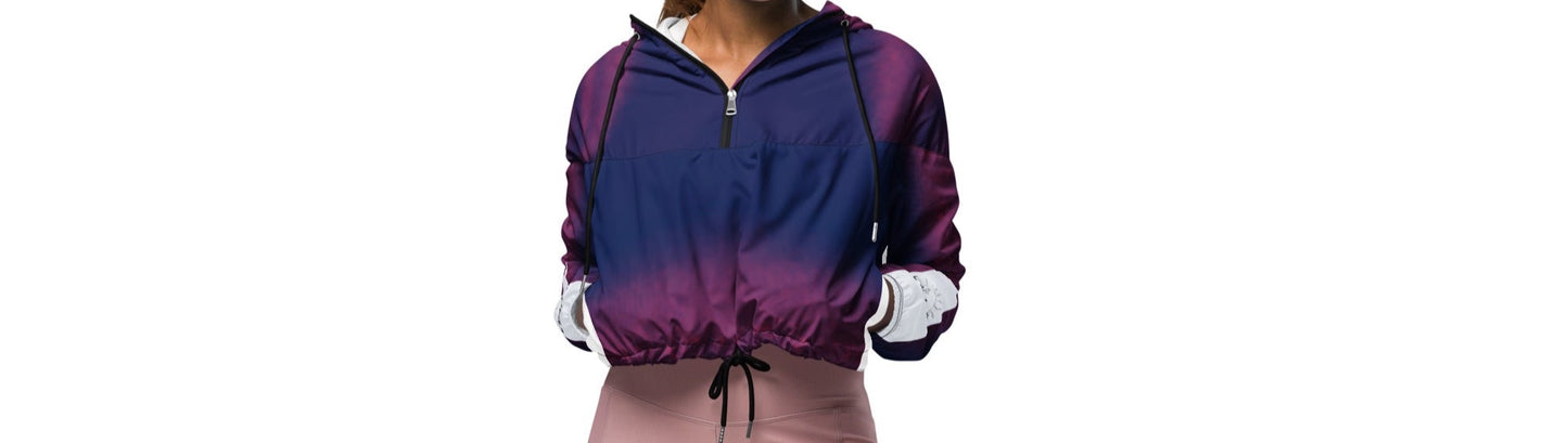 La Purp Cropped Track Windbreaker