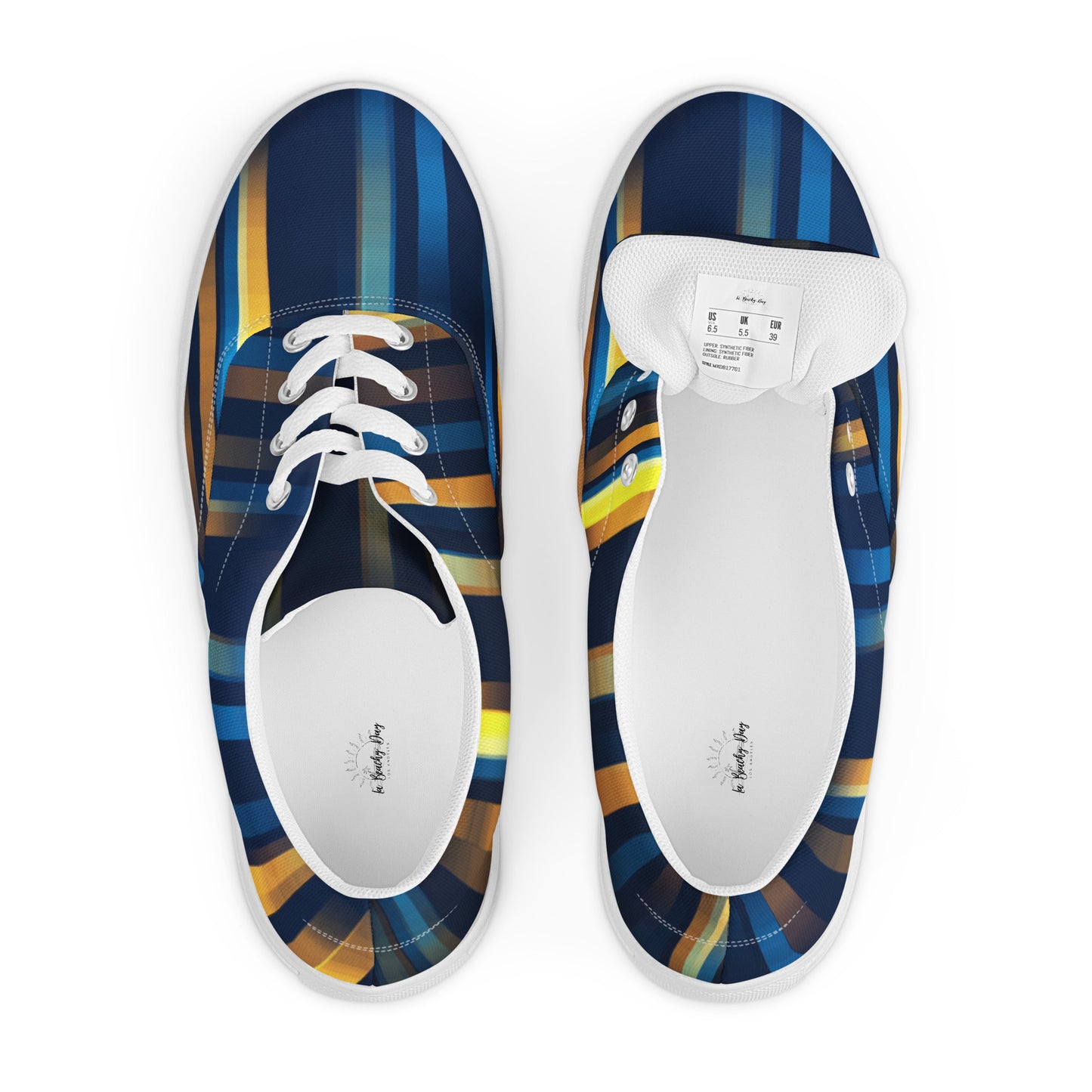 Striped Men’s lace-up canvas shoes