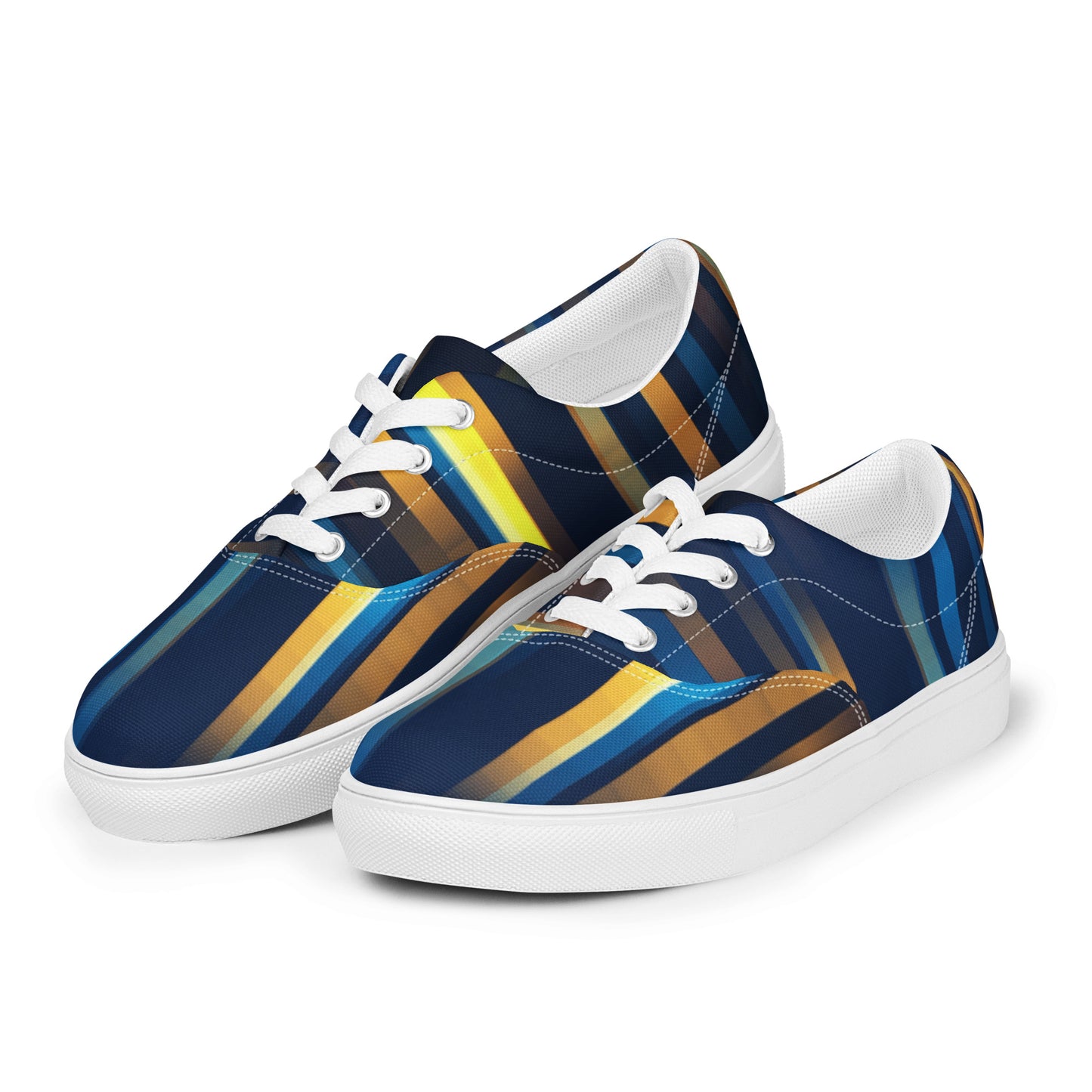 Striped Men’s lace-up canvas shoes