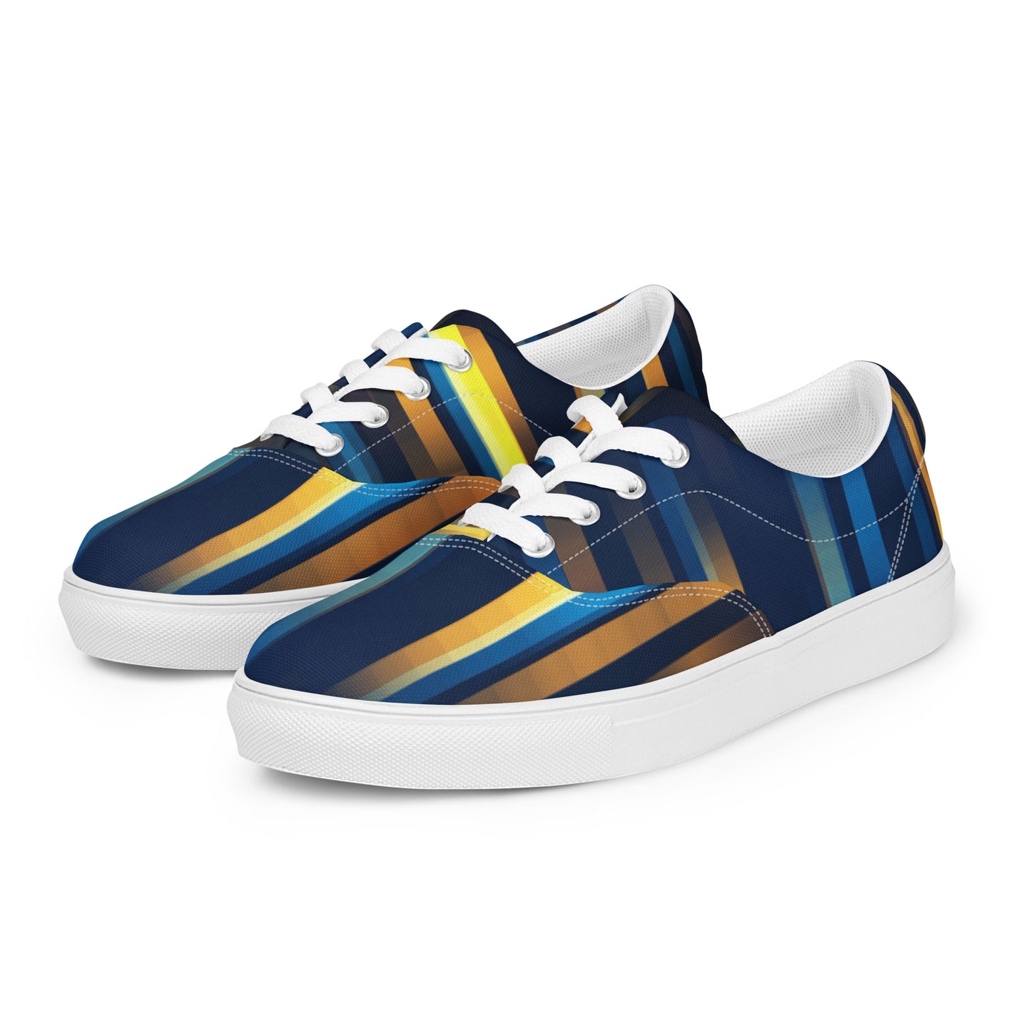 Striped Men’s lace-up canvas shoes