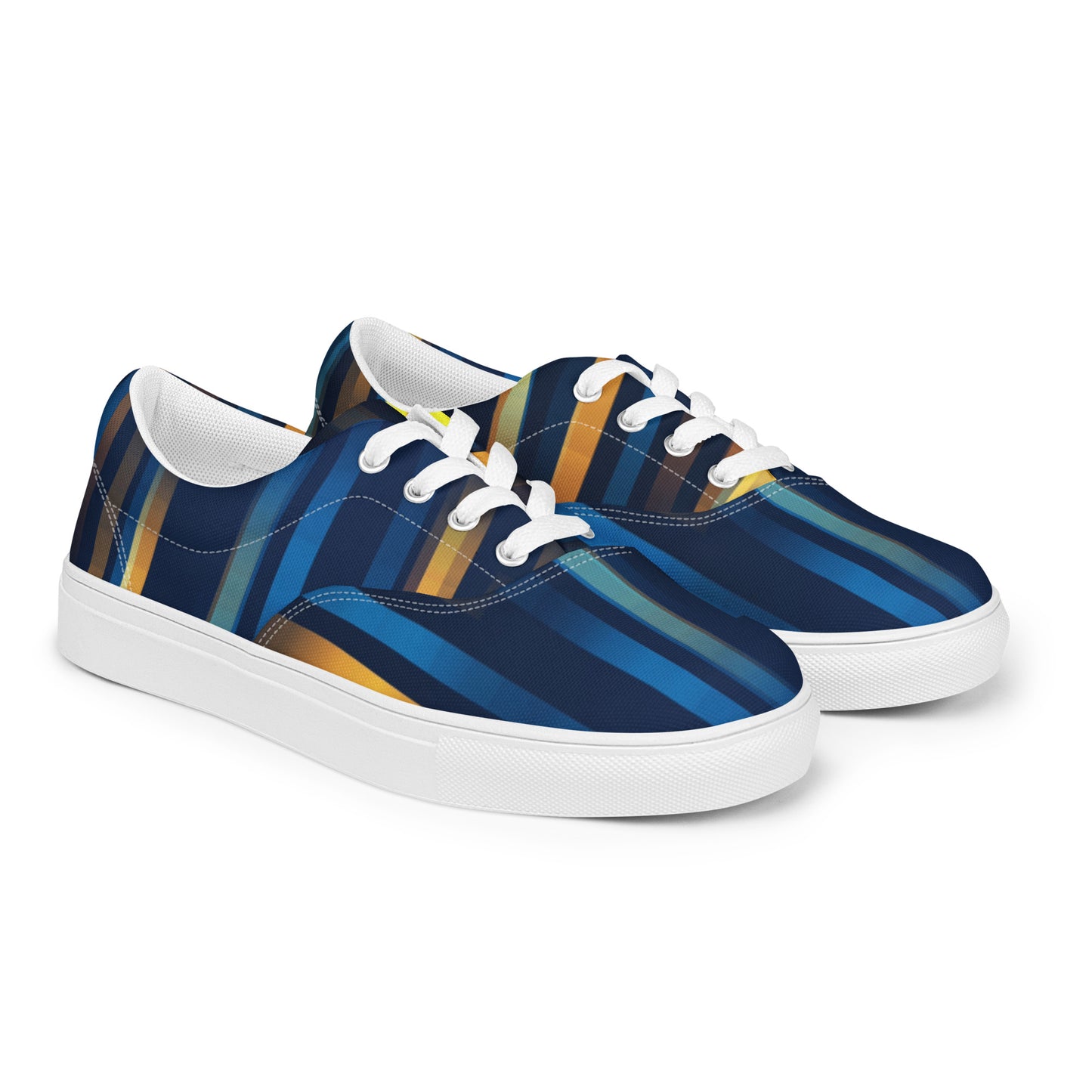 Striped Men’s lace-up canvas shoes