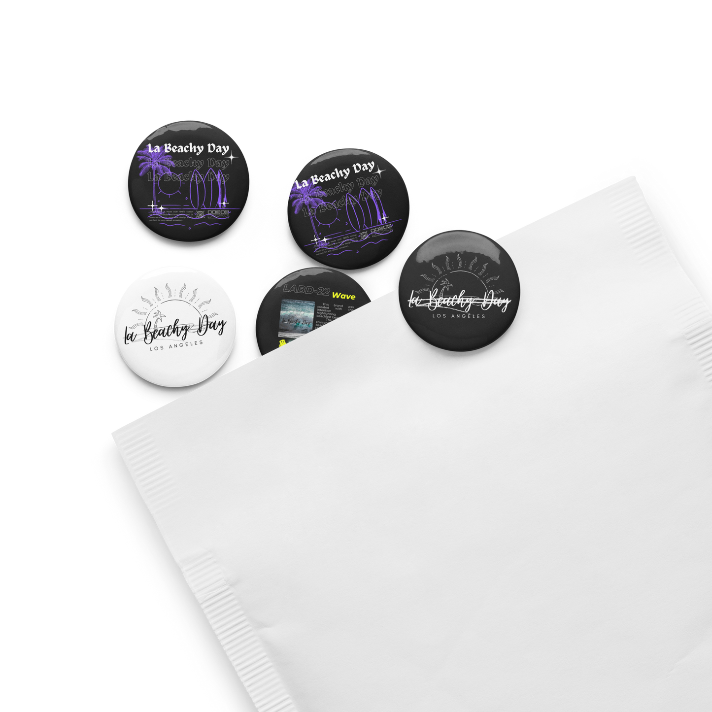 La Beachy Day Pin Buttons Set