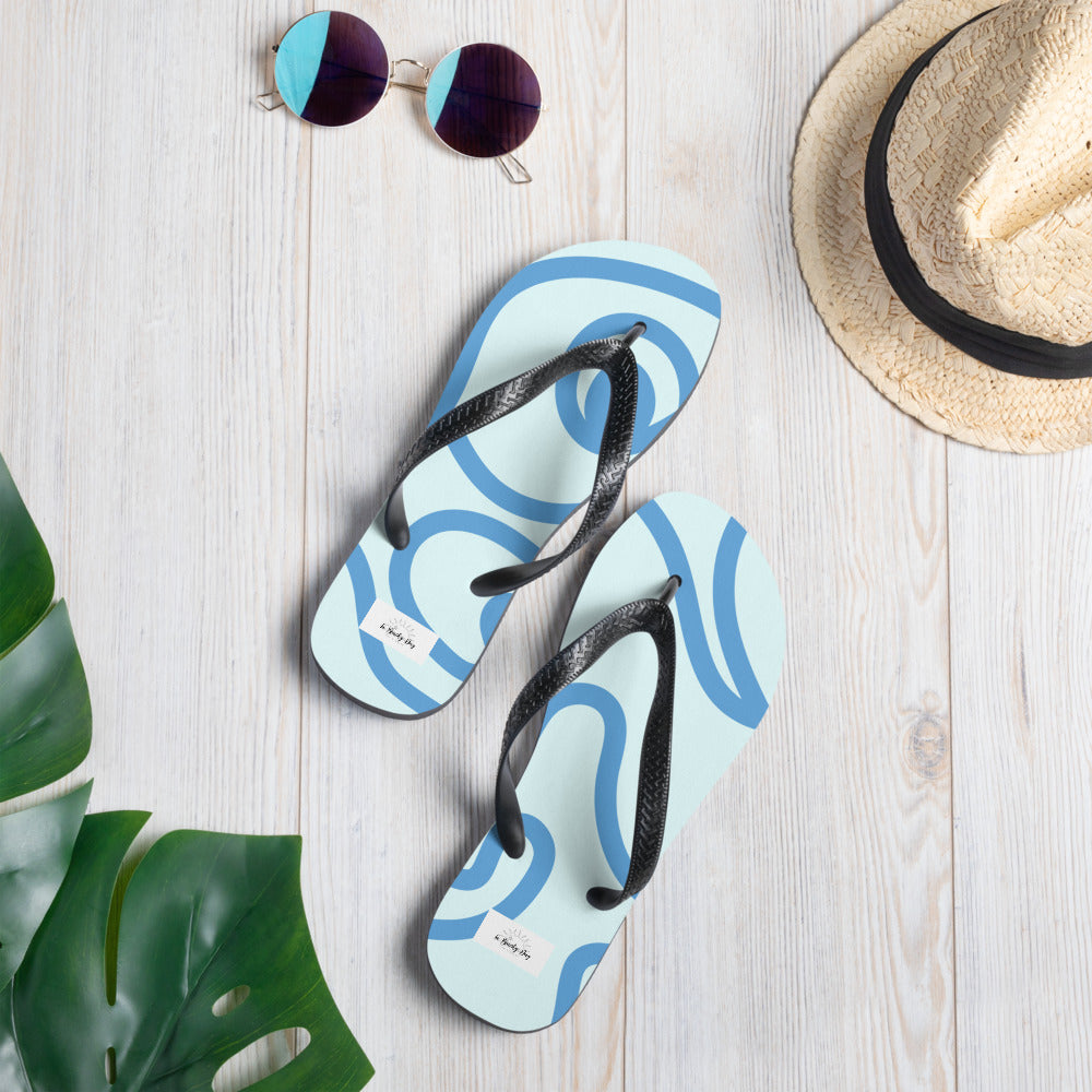 Blue Swirl Flip-Flops