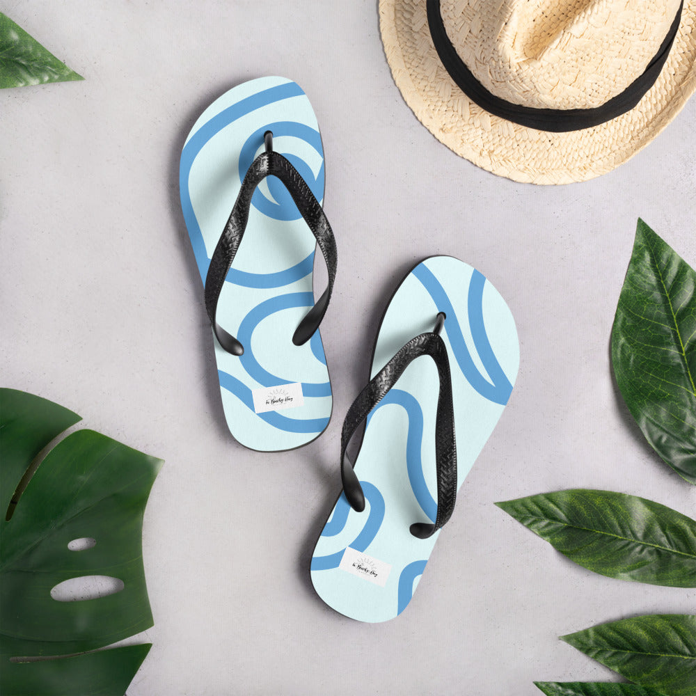 Blue Swirl Flip-Flops