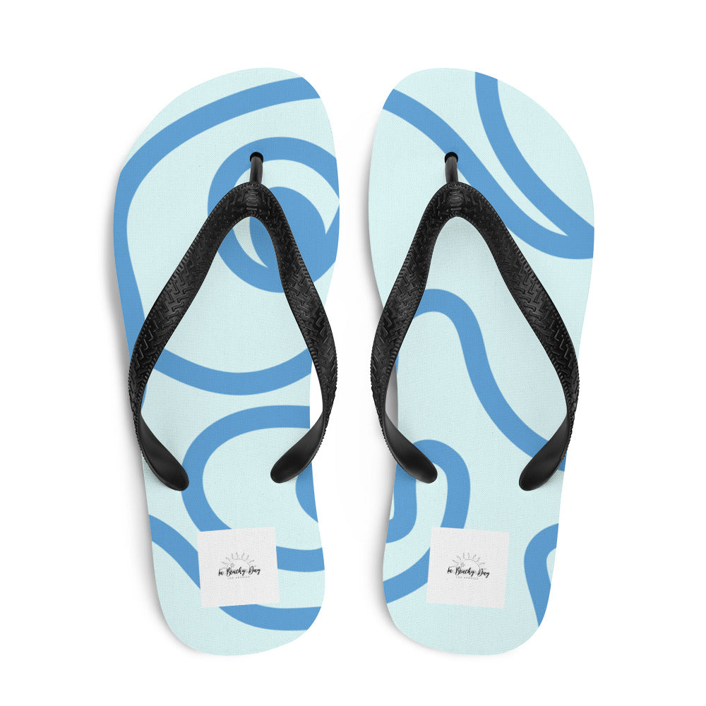 Blue Swirl Flip-Flops
