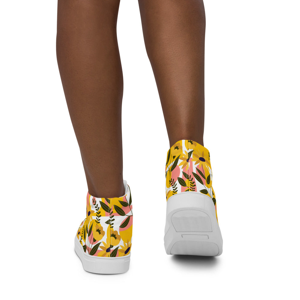 Floral Women’s high top canvas shoes