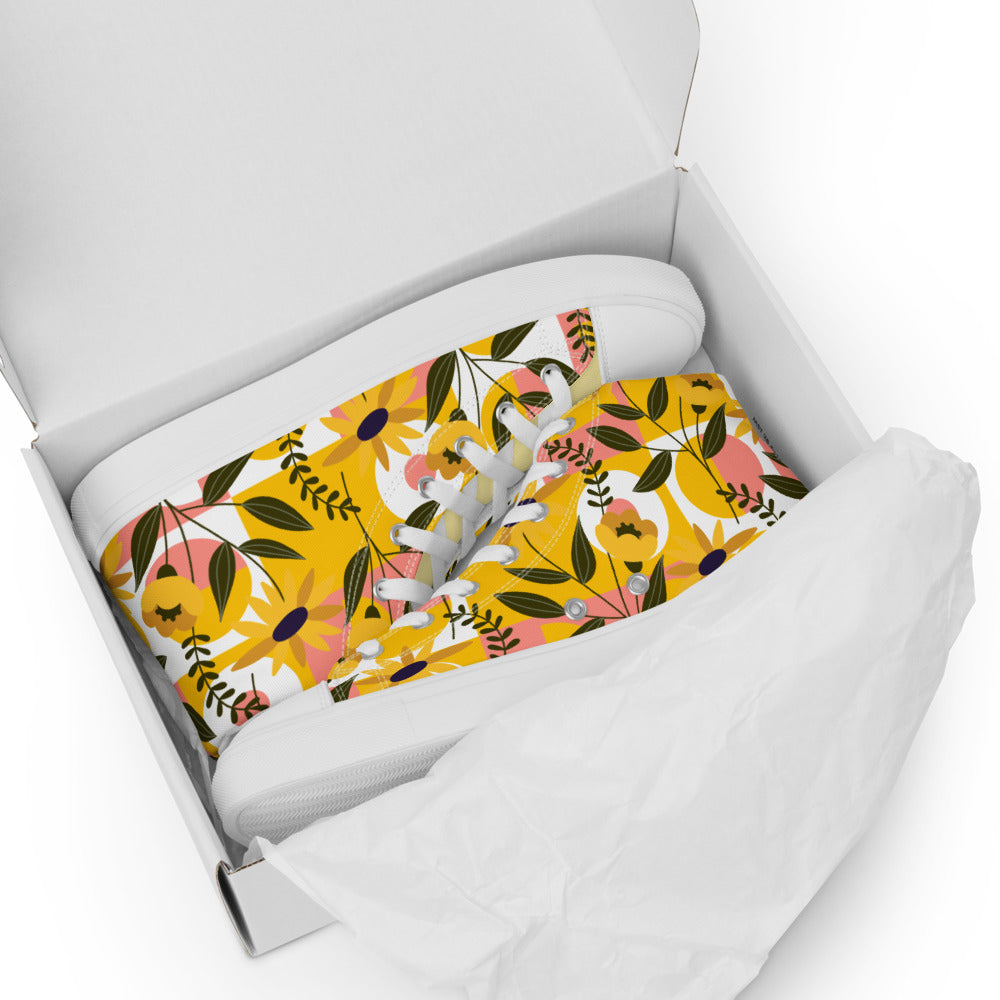 Floral Women’s high top canvas shoes
