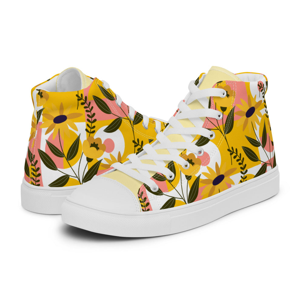 Floral Women’s high top canvas shoes