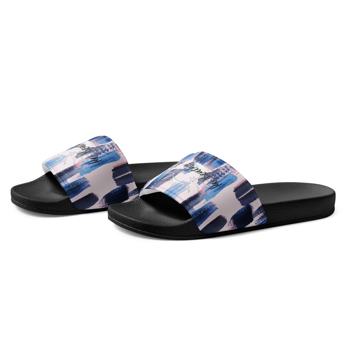 Blue and Pink Women's slides