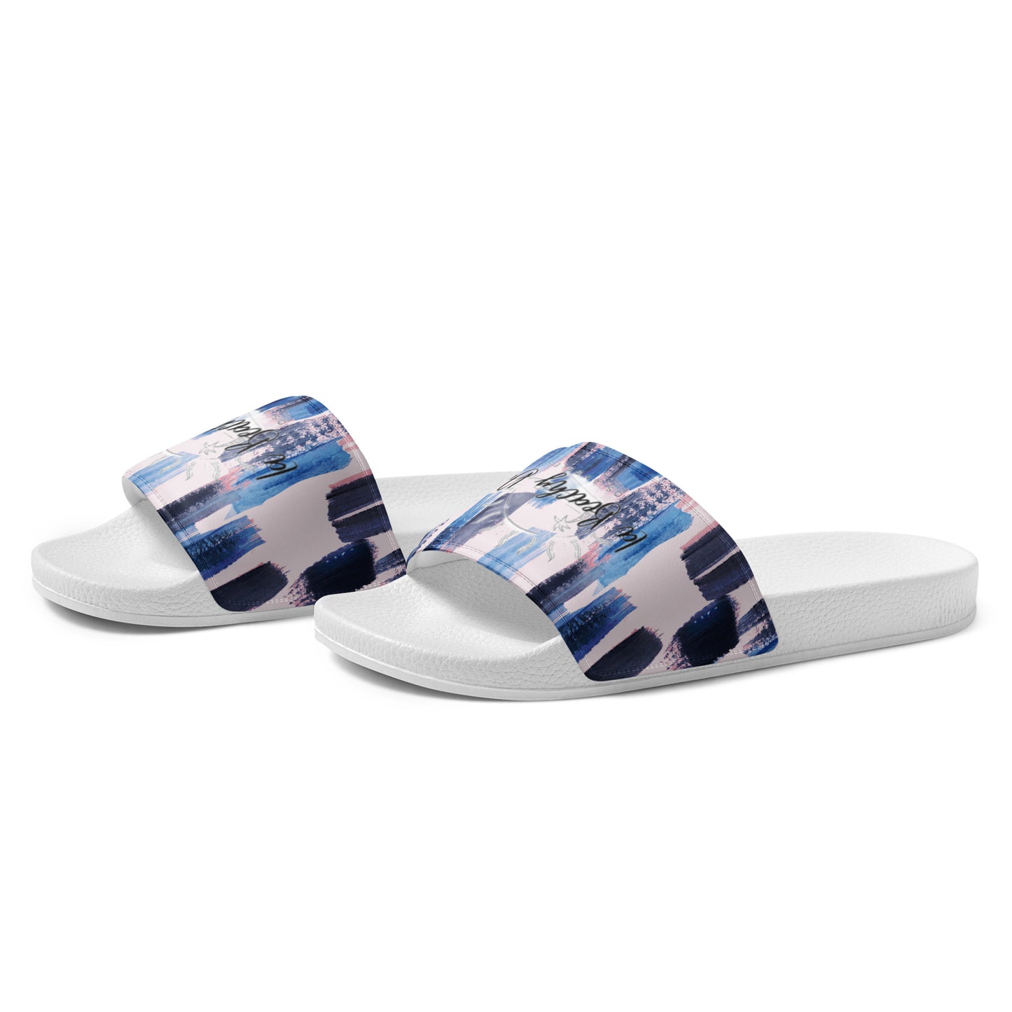 Blue and Pink Women's slides