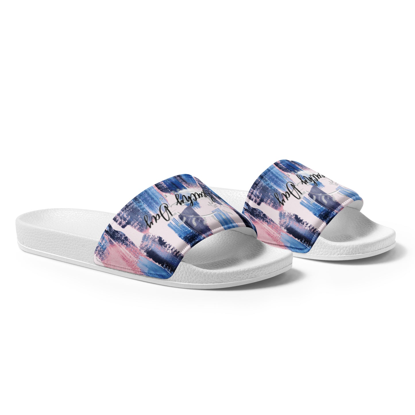 Blue and Pink Women's slides