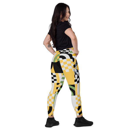 Checkered Crossover leggings with pockets