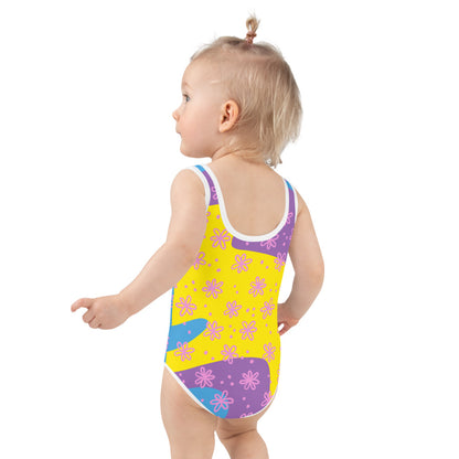 Neon Print Kids Swimsuit