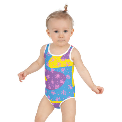 Neon Print Kids Swimsuit