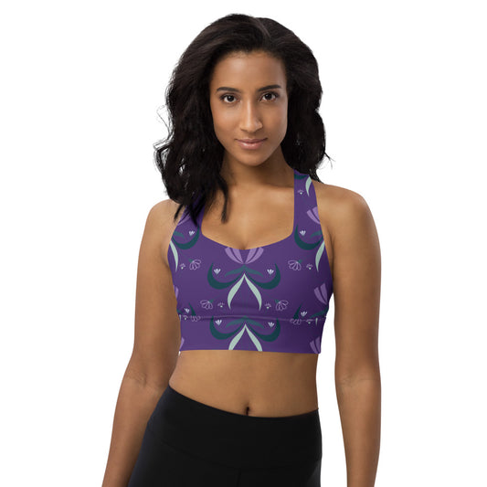 Purple Floral sports bra