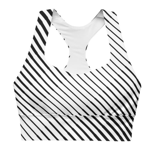 Black and White Longline sports bra