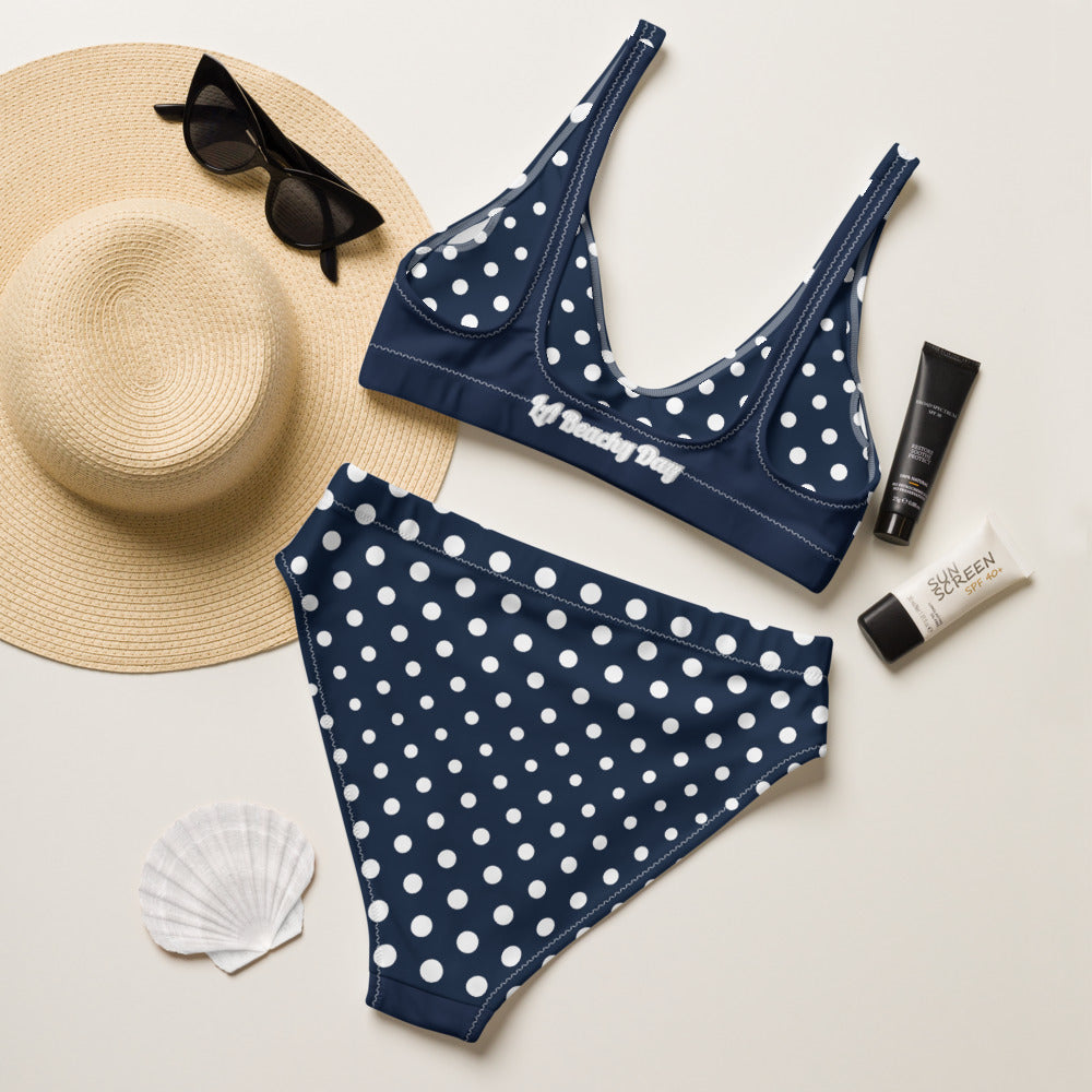 Polka Dot Recycled high-waisted bikini