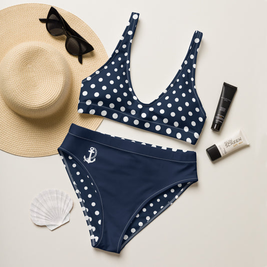 Polka Dot Recycled high-waisted bikini