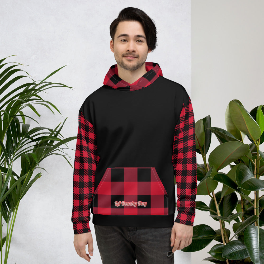 Red Plaid Unisex Hoodie