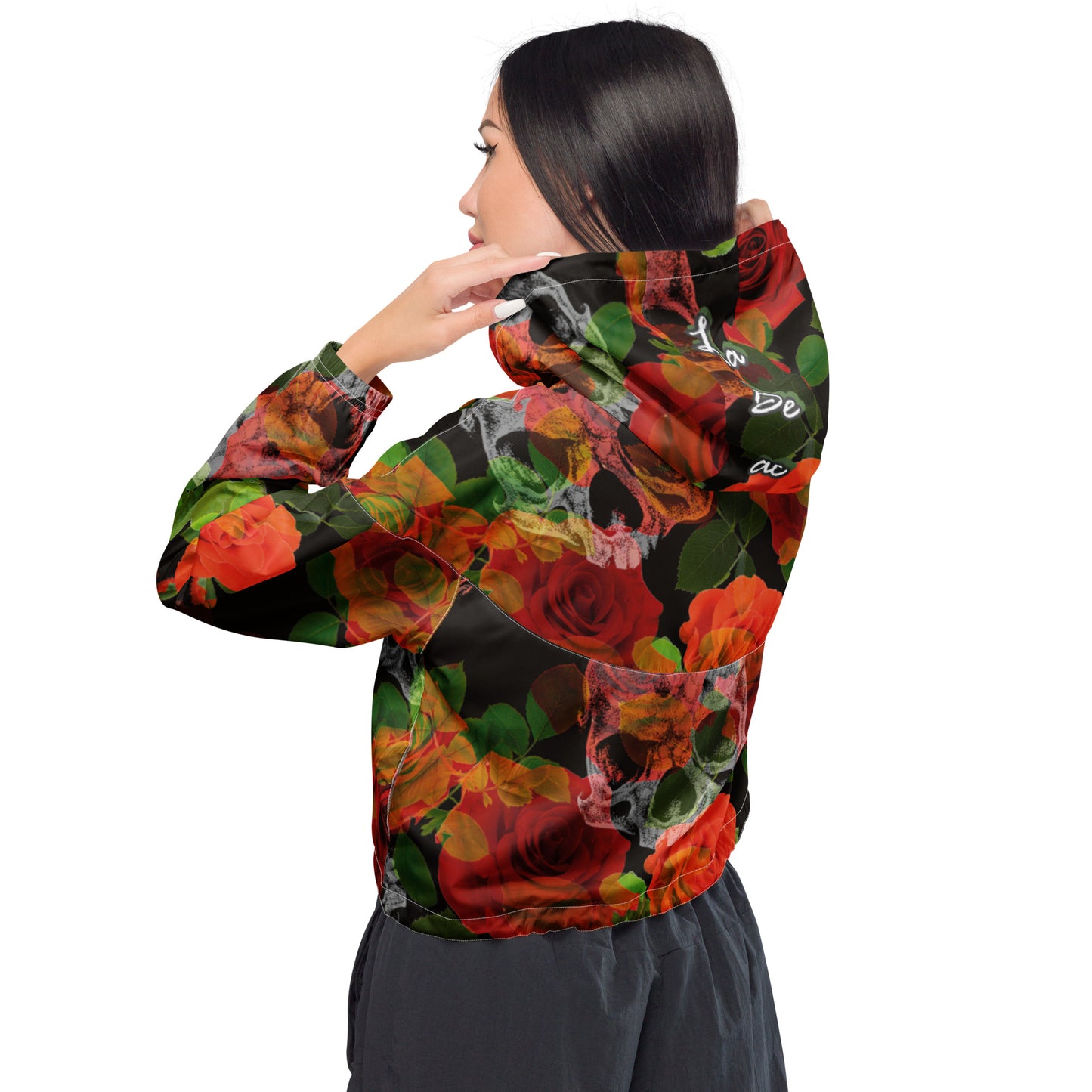 Skull Rose women’s cropped windbreaker