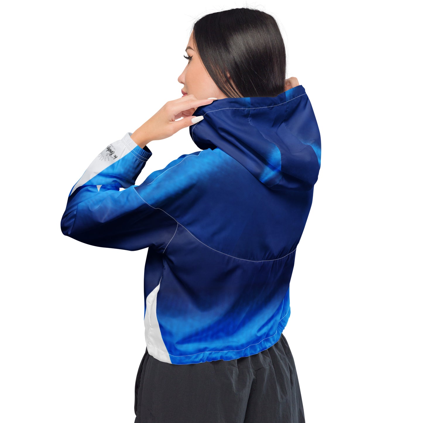 La Blue Cropped Track Windbreaker