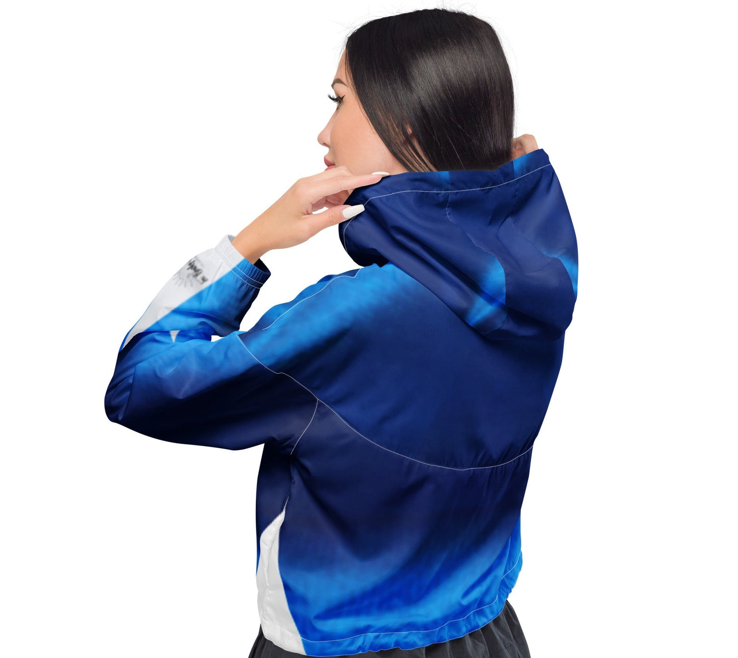 La Blue Cropped Track Windbreaker