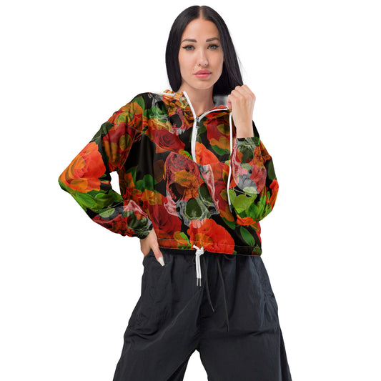 Skull Rose women’s cropped windbreaker