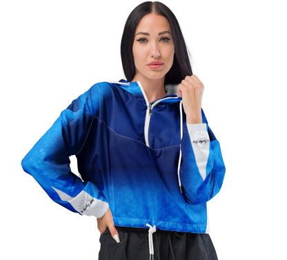 La Blue Cropped Track Windbreaker