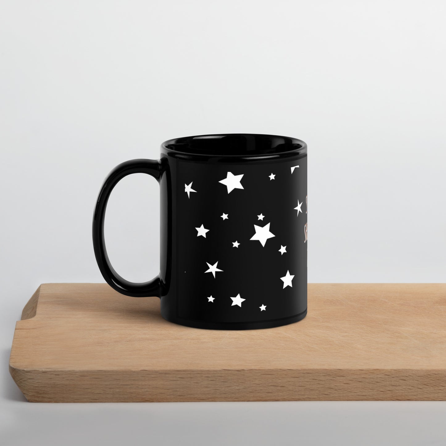 "Stars Can't Shine Without Darkness" Black Glossy Mug