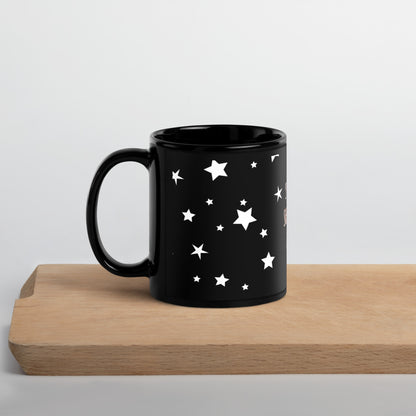 "Stars Can't Shine Without Darkness" Black Glossy Mug