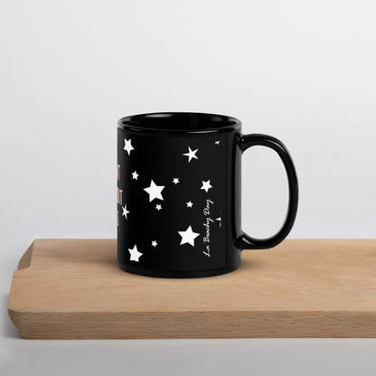 "Stars Can't Shine Without Darkness" Black Glossy Mug