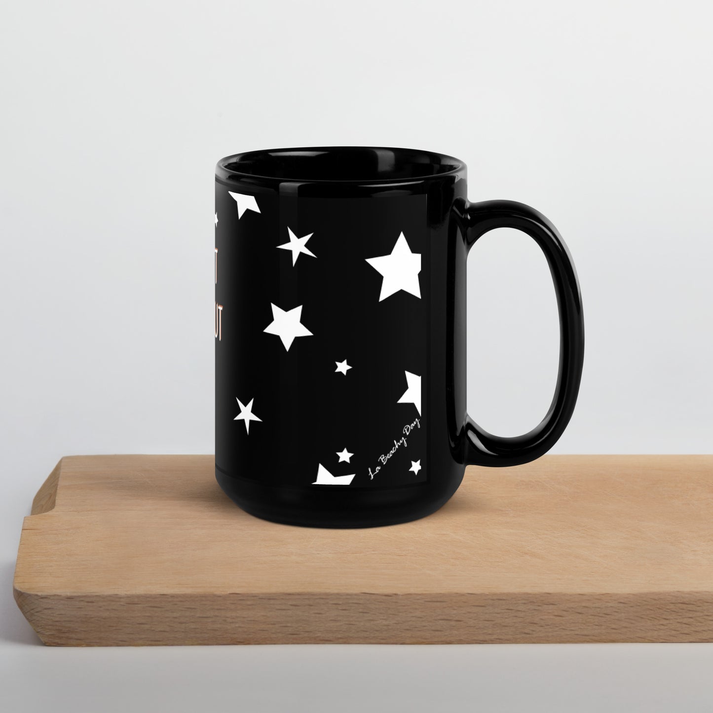 "Stars Can't Shine Without Darkness" Black Glossy Mug