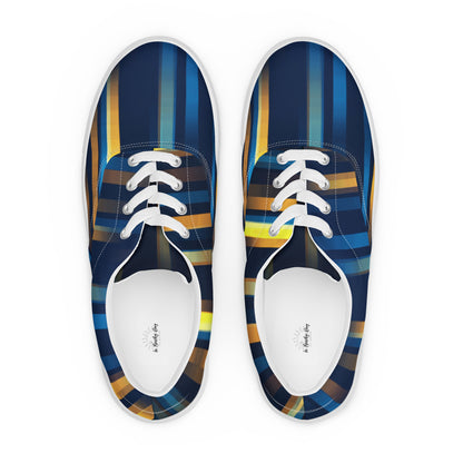 Striped Men’s lace-up canvas shoes