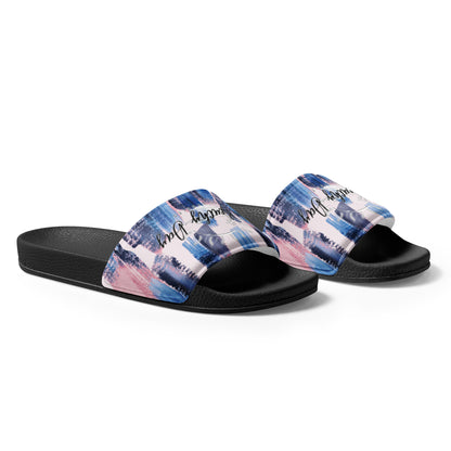 Blue and Pink Women's slides